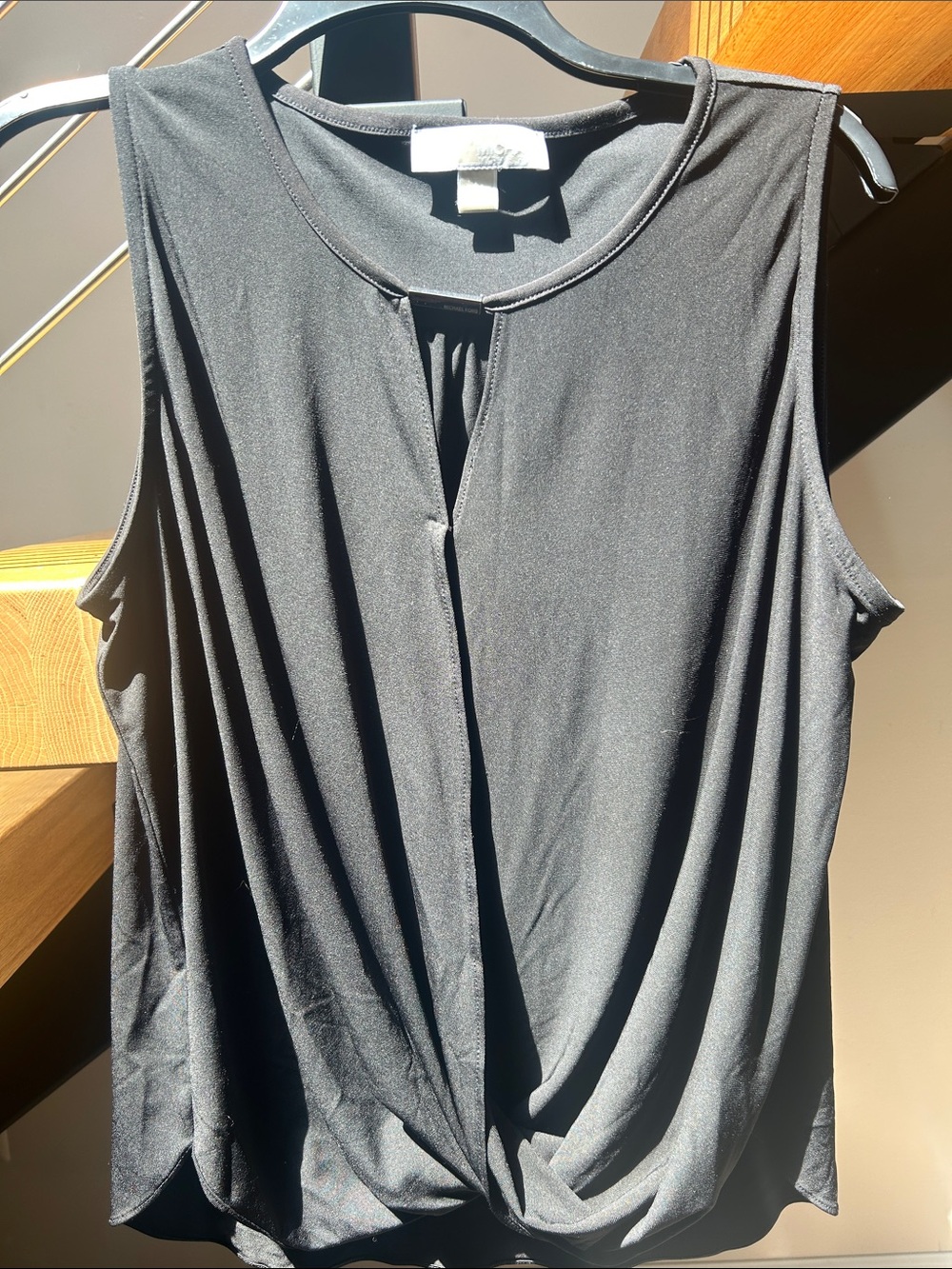 MICHAEL Michael Kors Black Sleeveless Twist-Front Camisole